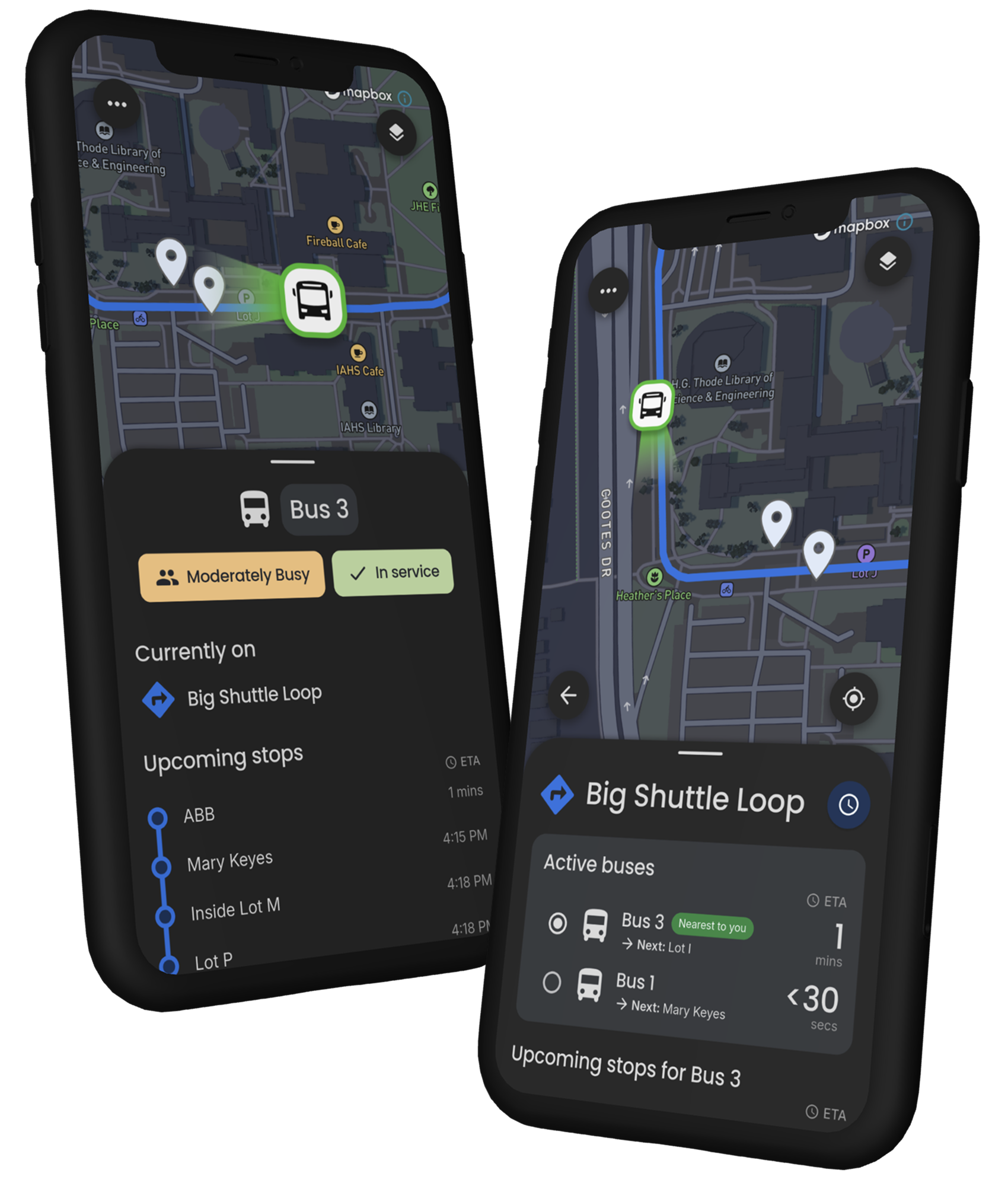 Trac app phone mockups